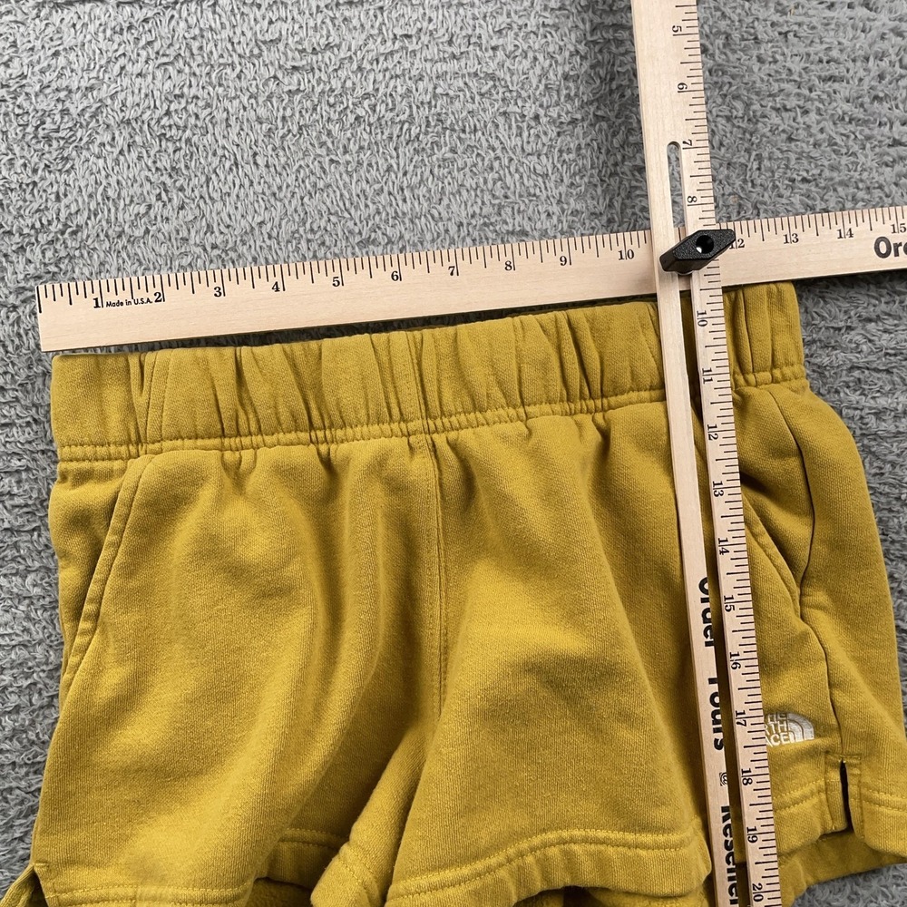 The North Face Shorts Womens Small Yellow Fleece Sweat Lounge Elastic Waist - Picture 4 of 10